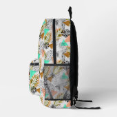 抽象芸術幾何学的熱帯葉模様 プリントバックパック (右)