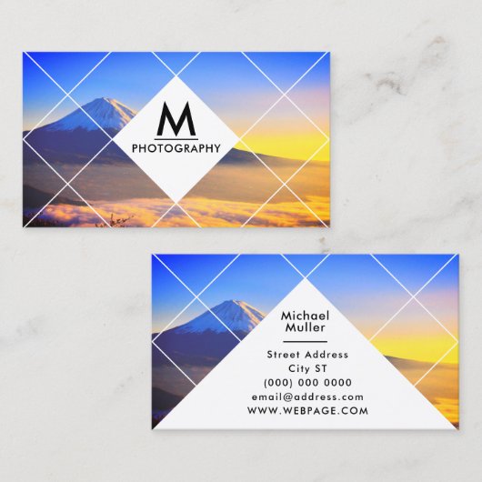 抽象芸術幾何学的画像 名刺 (正面/裏面)