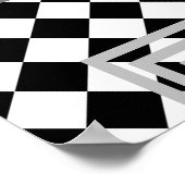 抽象芸術幾何学的白黒グレー ポスター (角)