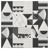 抽象芸術幾何学的白黒形状モダン ファブリック (クローズアップ)