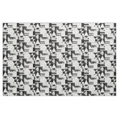 抽象芸術幾何学的白黒形状モダン ファブリック (ファットクウォーター)