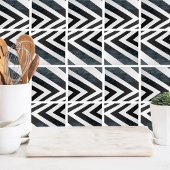 抽象芸術幾何学的白黒水彩 タイル