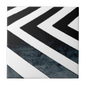 抽象芸術幾何学的白黒水彩 タイル (正面)