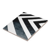 抽象芸術幾何学的白黒水彩 タイル (側面)