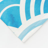 抽象芸術幾何学的継ぎ目のない青い水かき模様 フリースブランケット (角)