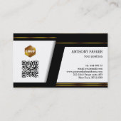 抽象芸術幾何学的金ゴールドと黒 名刺 (裏面)