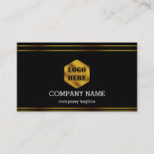 抽象芸術幾何学的金ゴールドと黒 名刺 (正面)