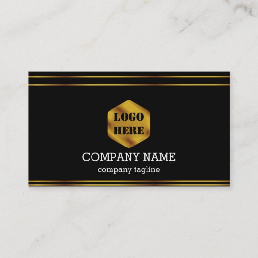 抽象芸術幾何学的金ゴールドと黒 名刺 (正面)
