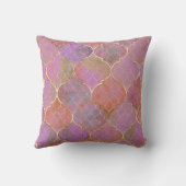 抽象芸術幾何学的：モロッコ金ゴールド水彩 クッション (裏面)