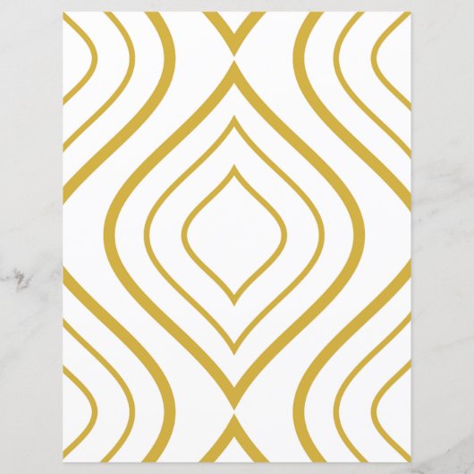 抽象芸術幾何学的、白および金ゴールド (裏面)