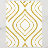 抽象芸術幾何学的、白および金ゴールド (正面/裏面)