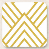 抽象芸術幾何学的、白および金ゴールド コースター (正面)