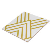 抽象芸術幾何学的、白および金ゴールド タイル (側面)