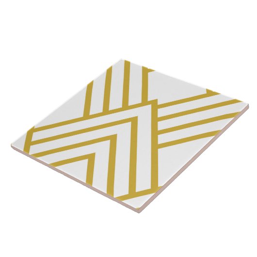 抽象芸術幾何学的、白および金ゴールド タイル (側面)