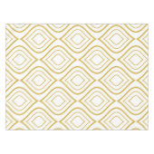 抽象芸術幾何学的、白および金ゴールド テーブルクロス (正面(横))