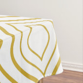 抽象芸術幾何学的、白および金ゴールド テーブルクロス (インサイチュ)