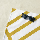 抽象芸術幾何学的、白および金ゴールド ビーチタオル (インサイチュ)