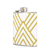 抽象芸術幾何学的、白および金ゴールド フラスク (左)