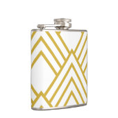 抽象芸術幾何学的、白および金ゴールド フラスク (右)