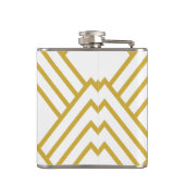 抽象芸術幾何学的、白および金ゴールド フラスク (裏面)