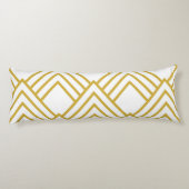 抽象芸術幾何学的、白および金ゴールド ボディピロー (裏面)