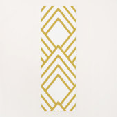 抽象芸術幾何学的、白および金ゴールド ヨガマット (正面)