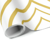 抽象芸術幾何学的、白および金ゴールド ラッピングペーパー (ロールコーナー)