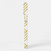 抽象芸術幾何学的、白および金ゴールドiPhone 11 cas iPhoneケース (左側面)