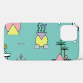 抽象芸術幾何学的、花瓶の植物メンフィススタイル。 Case-Mate iPhoneケース (裏面 (横))