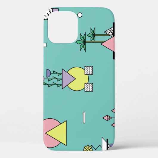 抽象芸術幾何学的、花瓶の植物メンフィススタイル。 Case-Mate iPhoneケース (裏面)