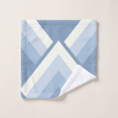 抽象芸術幾何学的、青、オフ白2 バスタオルセット (ウォッシュタオル)