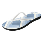 抽象芸術幾何学的、青、オフ白2 ビーチサンダル (アングル)