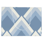 抽象芸術幾何学的、青、オフ白2 ラージペーパーバッグ (裏面)