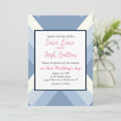 抽象芸術幾何学的、青、オフ白2 招待状 (スタンド正面)