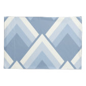 抽象芸術幾何学的、青、オフ白2 枕カバー (裏面-左)