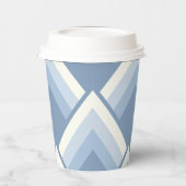 抽象芸術幾何学的、青、オフ白2 紙コップ (左)
