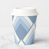 抽象芸術幾何学的、青、オフ白2 紙コップ (裏面)