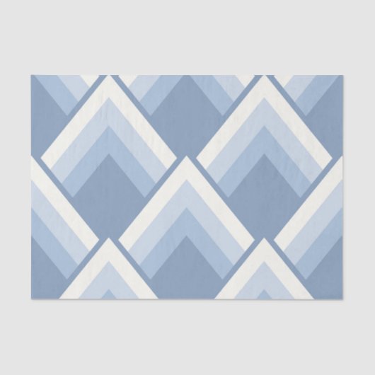 抽象芸術幾何学的、青、オフ白2 薄葉紙 (正面)