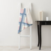 抽象芸術幾何学的、青、ピンク、白オフ シェルパブランケット (インサイチュ)