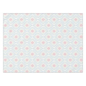 抽象芸術幾何学的、青、ピンク、白オフ テーブルクロス (正面(横))