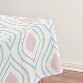 抽象芸術幾何学的、青、ピンク、白オフ テーブルクロス (インサイチュ)