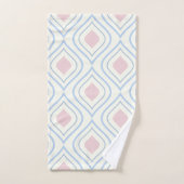 抽象芸術幾何学的、青、ピンク、白オフ バスタオルセット (ハンドタオル)