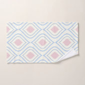 抽象芸術幾何学的、青、ピンク、白オフ バスタオルセット (ハンドタオル)