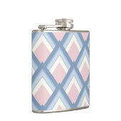 抽象芸術幾何学的、青、ピンク、白オフ フラスク (右)