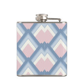 抽象芸術幾何学的、青、ピンク、白オフ フラスク (裏面)
