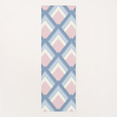 抽象芸術幾何学的、青、ピンク、白オフ ヨガマット (正面)