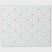抽象芸術幾何学的、青、ピンク、白オフ ラッピングペーパー (フラット)