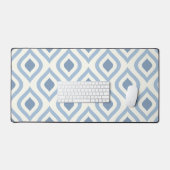 抽象芸術幾何学的、青、白オフ デスクマット (キーボード&マウス)