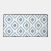 抽象芸術幾何学的、青、白オフ デスクマット (正面)