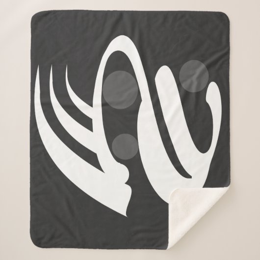 抽象芸術幾何学線アート シェルパブランケット (正面)